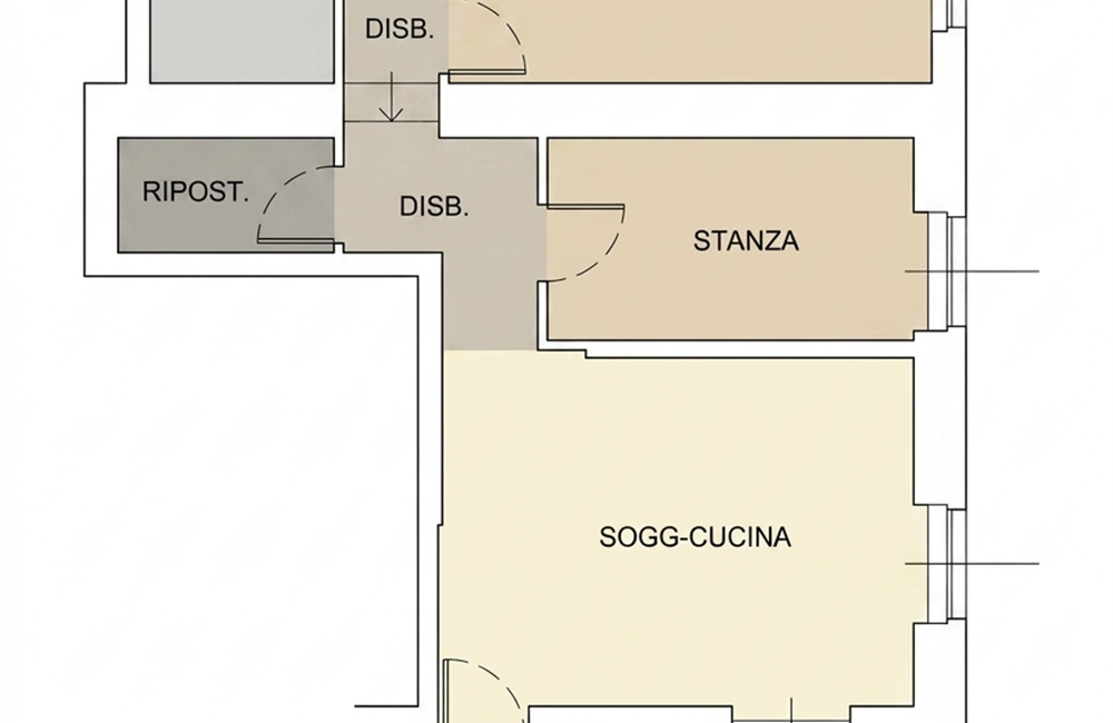  APPARTAMENTO TRILOCALE AD ARCO CON CORTILE, CANTINA E POSTI AUTO - Vendita Appartamento trilocale Arco Lago di Garda